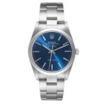 Rolex Air King 34 Blue Dial Smooth Bezel Steel Mens Watch 14000
