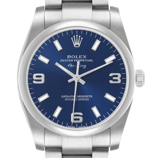 Rolex Air King 34 Blue Dial Steel Mens Watch 114200