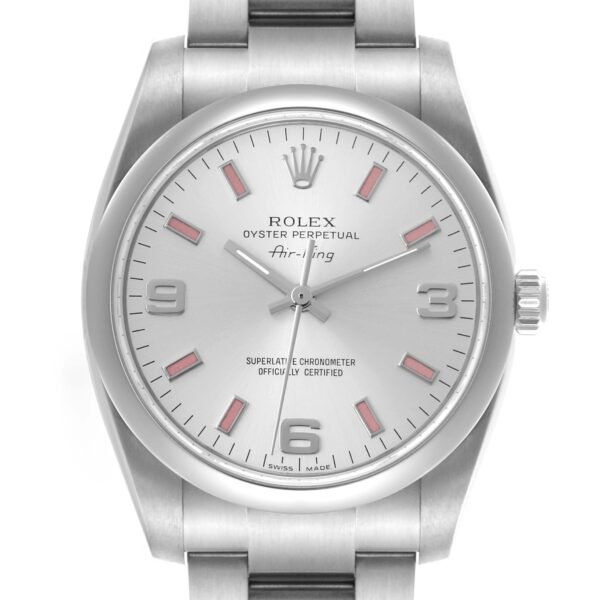 Rolex Air King 34 Silver Dial Steel Mens Watch 114200