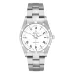 Rolex Air King 34 Steel White Roman Dial Mens Watch 14010