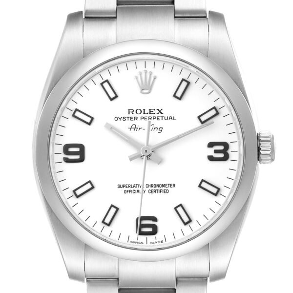 Rolex Air King 34 White Dial Steel Mens Watch 114200
