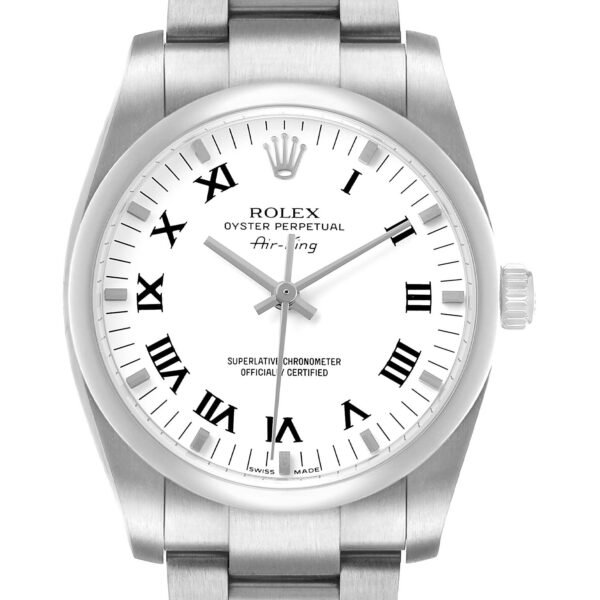Rolex Air King 34 White Roman Dial Steel Mens Watch 114200