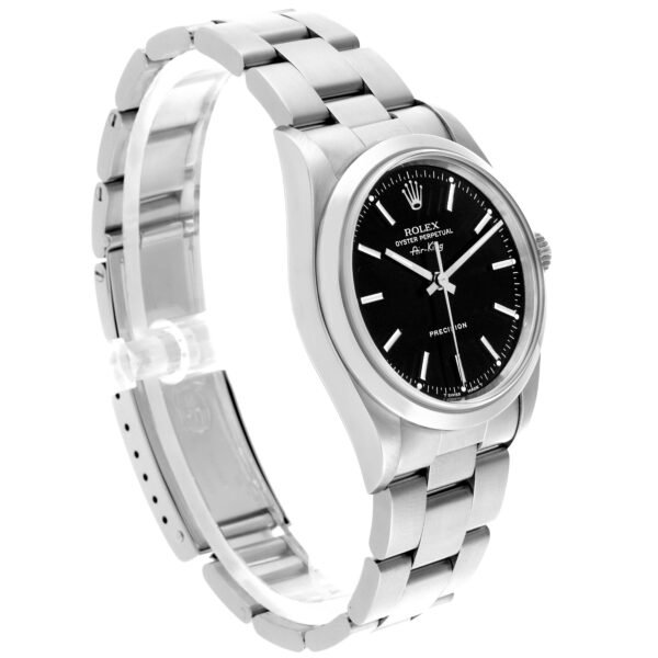 Rolex Air King 34mm Black Dial Smooth Bezel Steel Mens Watch 14000