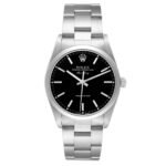 Rolex Air King 34mm Black Dial Smooth Bezel Steel Mens Watch 14000