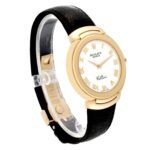 Rolex Cellini 18k Yellow Gold White Dial Black Strap Mens Watch 6623