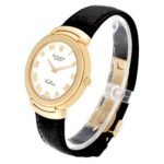 Rolex Cellini 18k Yellow Gold White Dial Black Strap Mens Watch 6623