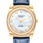 Rolex Cellini Cestello Yellow Gold MOP Diamond Ladies Watch 6321
