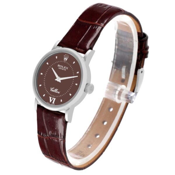 Rolex Cellini Classic White Gold Brown Dial Ladies Watch 6110