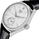 Rolex Cellini Dual Time Automatic White Gold Silver Dial Mens Watch 50529