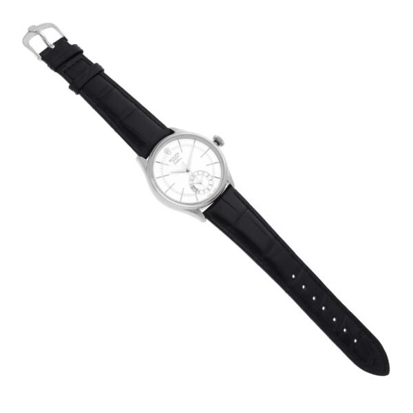 Rolex Cellini Dual Time Automatic White Gold Silver Dial Mens Watch 50529