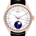 Rolex Cellini Moonphase White Dial Rose Gold Mens Watch 50535 Box Card