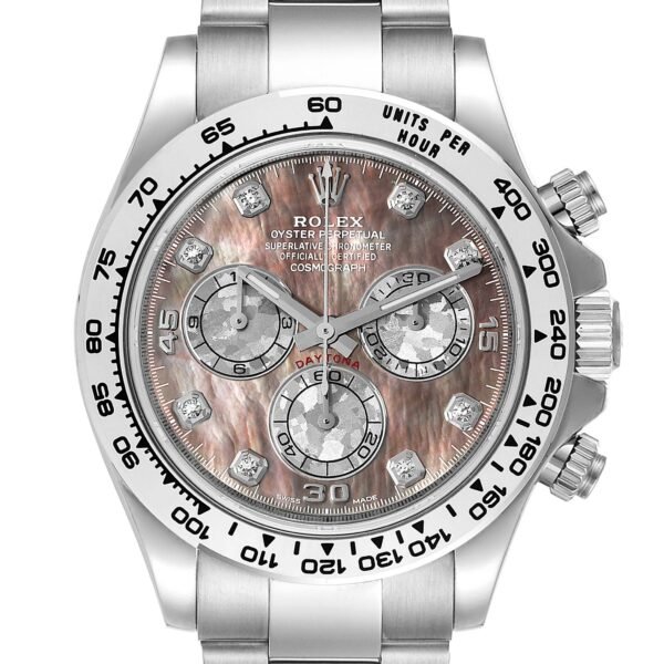 Rolex Cosmograph Daytona 18K White Gold MOP Diamond Mens Watch 116509 Unworn