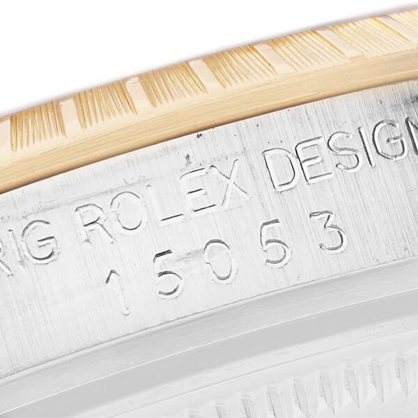 Rolex Date 34mm Steel Yellow Gold Champagne Dial Mens Watch 15053