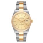 Rolex Date 34mm Steel Yellow Gold Mens Watch 15053 Box Papers