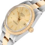 Rolex Date 34mm Steel Yellow Gold Mens Watch 15053 Box Papers