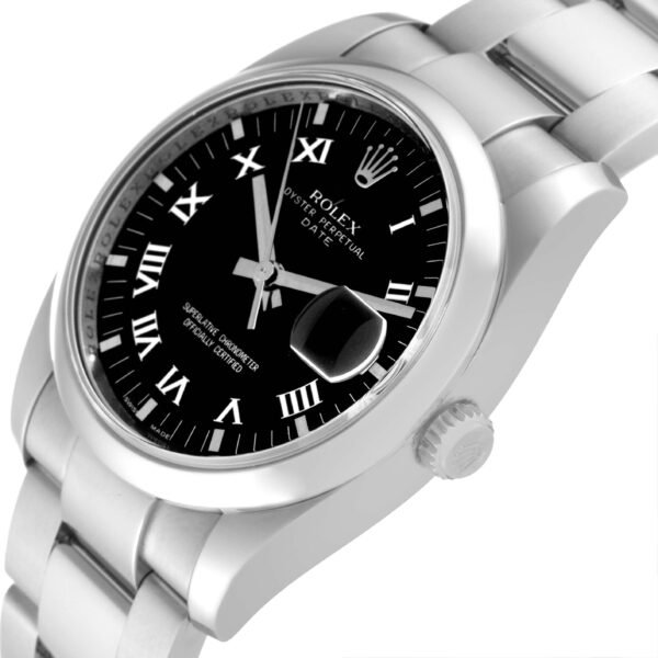 Rolex Date Black Dial Steel Mens Watch 115200 Box Card