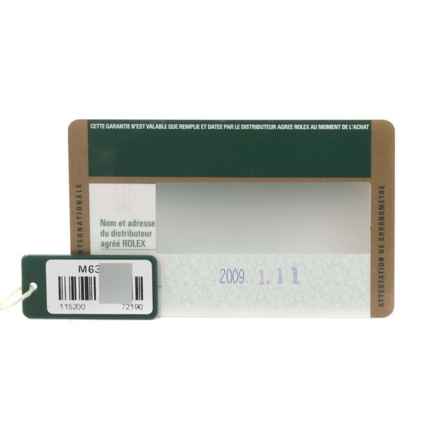 Rolex Date Black Dial Steel Mens Watch 115200 Box Card