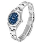 Rolex Date Blue Dial Steel Ladies Watch 69160 Box Papers