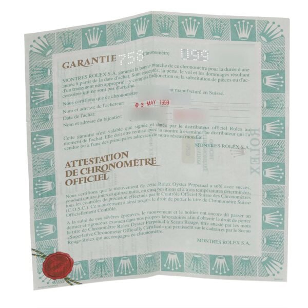 Rolex Date Engine Turned Bezel Steel Mens Watch 15210 Box Papers