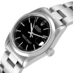 Rolex Datejust 31 Midsize Black Baton Dial Steel Ladies Watch 78240 Box Papers