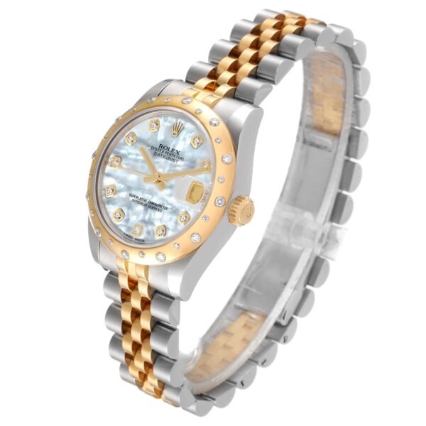 Rolex Datejust 31 Midsize MOP 18K Yellow Gold Diamond Watch 178343 Unworn