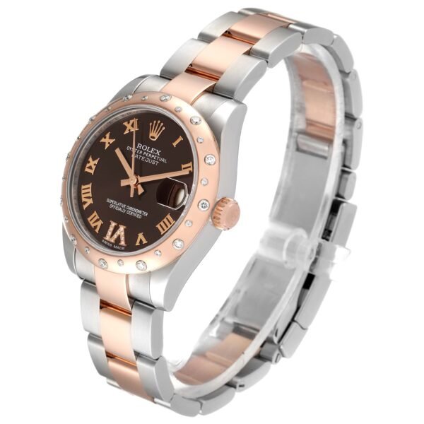 Rolex Datejust 31 Midsize Steel Everose Gold Diamond Watch 178341 Box Card