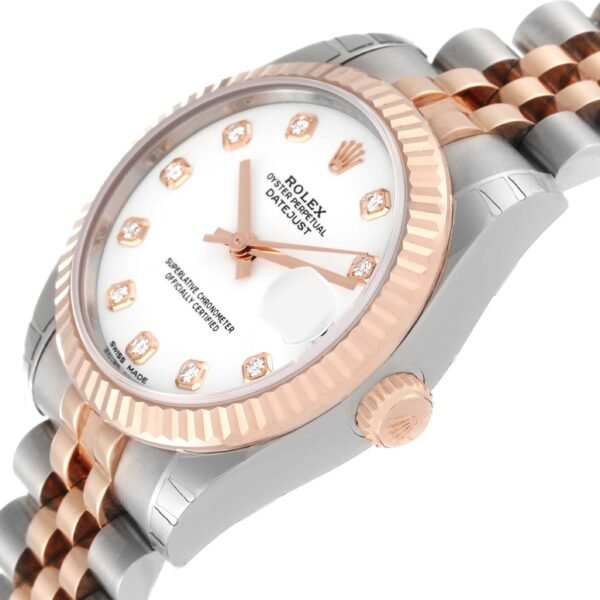 Rolex Datejust 31 Midsize Steel Rose Gold Diamond Ladies Watch 178271 Unworn