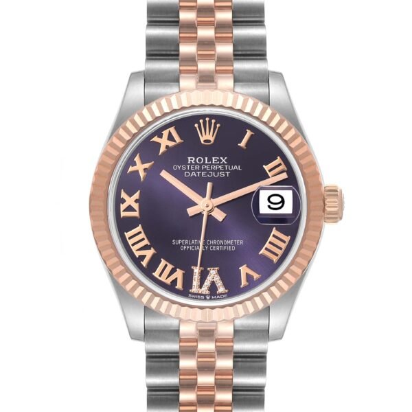 Rolex Datejust 31 Midsize Steel Rose Gold Diamond Ladies Watch 278271 Box Card