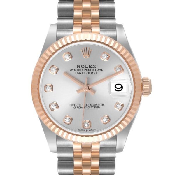 Rolex Datejust 31 Midsize Steel Rose Gold Diamond Ladies Watch 278271 Unworn