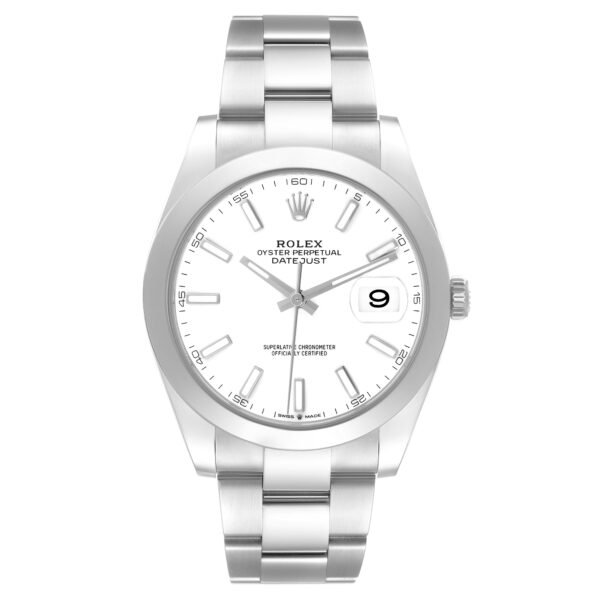 Rolex Datejust 41 White Dial Steel Mens Watch 126300 Box Card