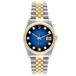 Rolex Datejust Vignette Diamond Dial Steel Yellow Gold Watch 16233 Box Papers