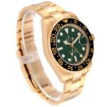 Rolex GMT Master II 18K Yellow Gold Green Dial Mens Watch 116718