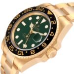 Rolex GMT Master II 18K Yellow Gold Green Dial Mens Watch 116718
