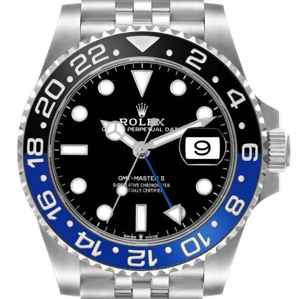 Rolex GMT Master II Batgirl Black Blue Bezel Steel Mens Watch 126710