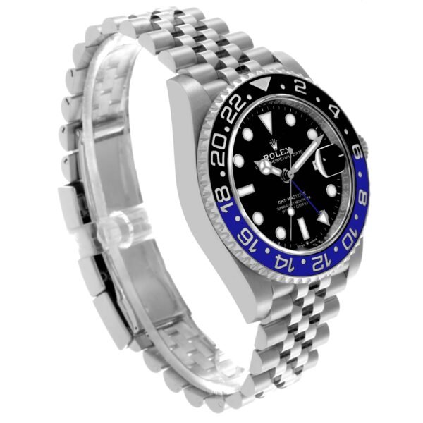 Rolex GMT Master II Batgirl Black Blue Bezel Steel Mens Watch 126710 Box Card