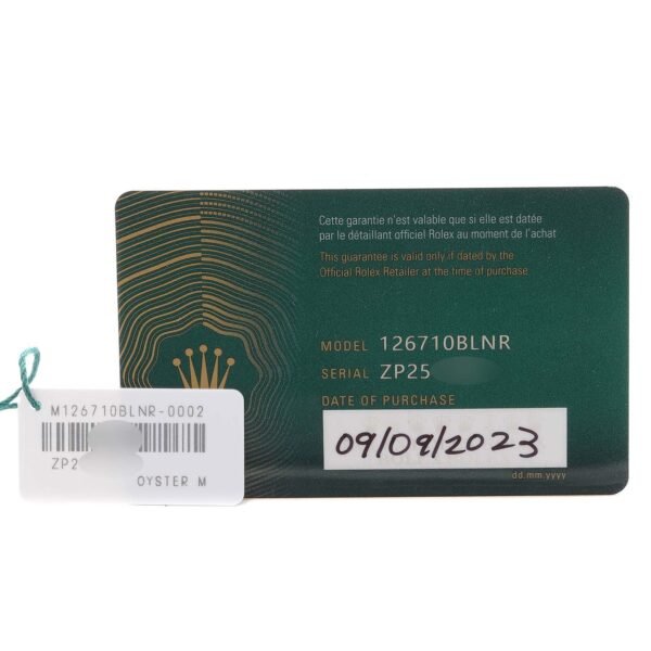 Rolex GMT Master II Batgirl Black Blue Bezel Steel Mens Watch 126710 Box Card