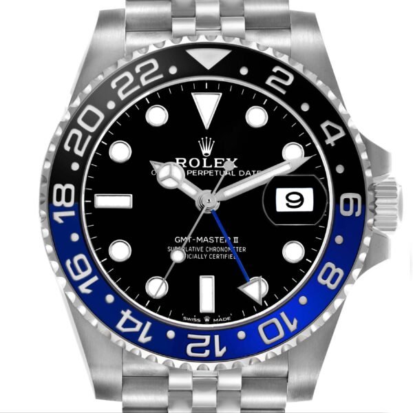 Rolex GMT Master II Batgirl Black Blue Bezel Steel Mens Watch 126710 Unworn
