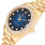 Rolex President Datejust Midsize Yellow Gold Diamond Ladies Watch 68288 Papers