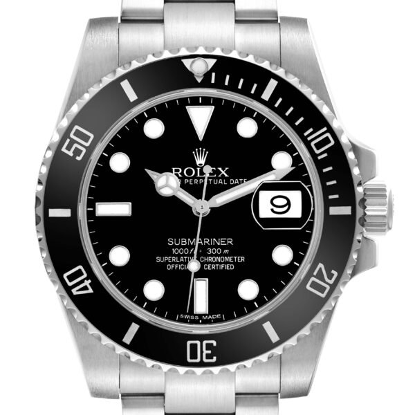 Rolex Submariner Date Ceramic Bezel Black Dial Steel Mens Watch 116610