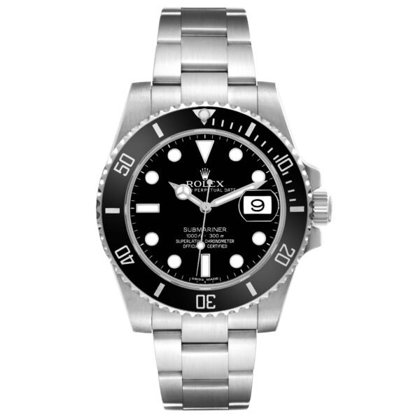 Rolex Submariner Date Ceramic Bezel Black Dial Steel Mens Watch 116610