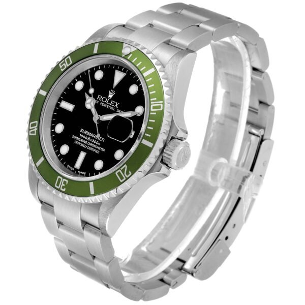 Rolex Submariner Kermit Green Bezel Y Serial Flat 4 Steel Mens Watch 16610LV