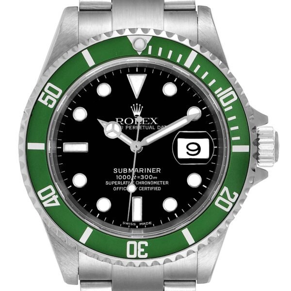 Rolex Submariner Kermit Green Bezel 50th Anniversary Mens Watch 16610LV Box Papers