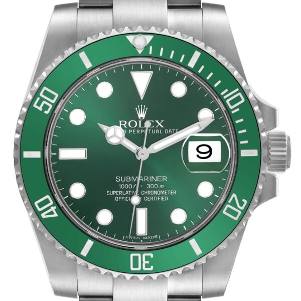 Rolex Submariner Hulk Green Dial Steel Mens Watch 116610LV Card