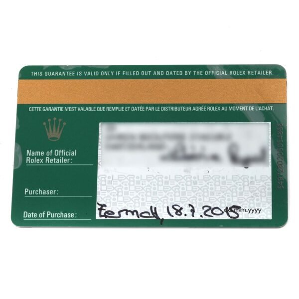 Rolex Submariner Hulk Green Dial Steel Mens Watch 116610LV Card