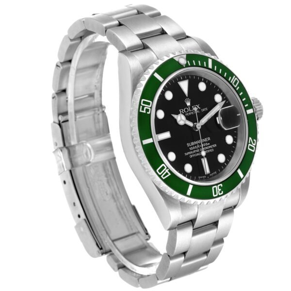 Rolex Submariner Kermit Green 50th Anniversary Flat 4 Steel Mens Watch 16610LV