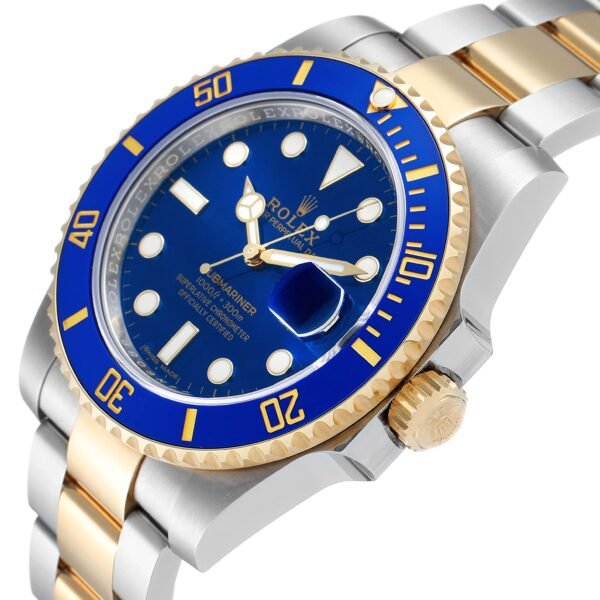 Rolex Submariner Steel 18K Yellow Gold Blue Dial Mens Watch 116613 Unworn