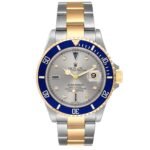 Rolex Submariner Steel Gold Diamond Sapphire Serti Dial Watch 16613 Box Papers