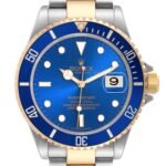 Rolex Submariner Steel Yellow Gold Blue Dial Automatic Mens Watch 16613 Box Card