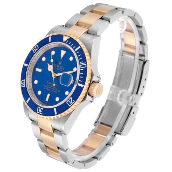 Rolex Submariner Steel Yellow Gold Blue Dial Automatic Mens Watch 16613 Box Card