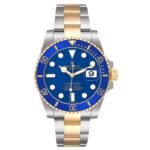 Rolex Submariner Steel Yellow Gold Blue Dial Bezel Mens Watch 116613 Box Card